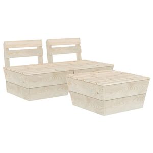 vidaXL 3-tlg. Garten-Paletten-Lounge-Set Imprägniertes Fichtenholz