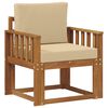 vidaXL Outdoor-Sofa Massives Akazienholz und Polyester Natur