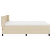 vidaXL Boxspringbett mit Matratze Creme 200 x 140 cm Polyester