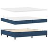 vidaXL Boxspringbett mit Matratze mit Kopfteil Blau 200 x 200 cm Stoff