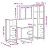 vidaXL 4-tlg. Badmöbel-Set Sonoma-Eiche Holzwerkstoff