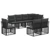 vidaXL Outdoor-Sofagarnitur 8 stk. Schwarz und Dunkelgrau Polyester