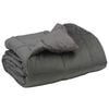 vidaXL Winterbettdecke Gepolstert Hellgrau 135 x 200 cm Mikrofaser