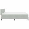 vidaXL Boxspringbett mit Matratze Hellgrau 200 x 200 cm Samt