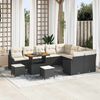 vidaXL Garten-Sofa-Set mit Kissen mit Kissen 12 pcs Schwarz und Creme