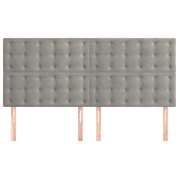 vidaXL Kopfteil Hellgrau 160 x 5 x 118/128 cm Samt