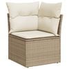 vidaXL 5-tlg. Garten-Sofagarnitur mit Kissen Beige Poly Rattan