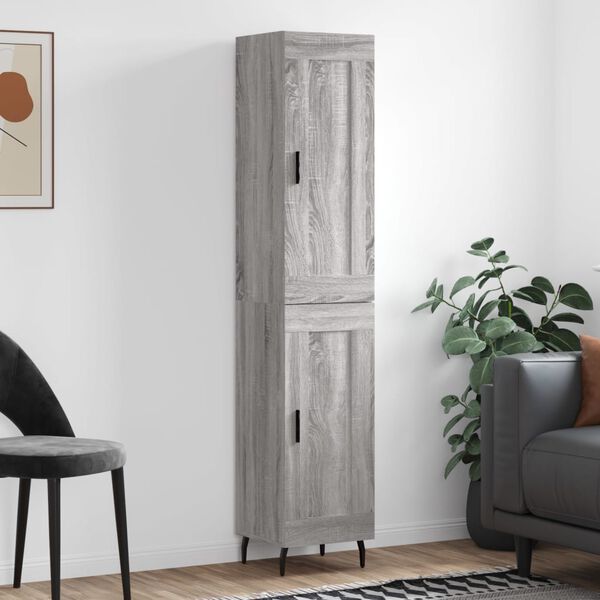 vidaXL Highboard Grau Sonoma 34,5x34x180 cm Holzwerkstoff