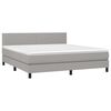 vidaXL Boxspringbett mit Matratze & LED Hellgrau 160x200 cm Stoff