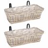 vidaXL H&auml;ngender Blumentopf Korb 2 pcs Grau 48 x 22 x 15 cm