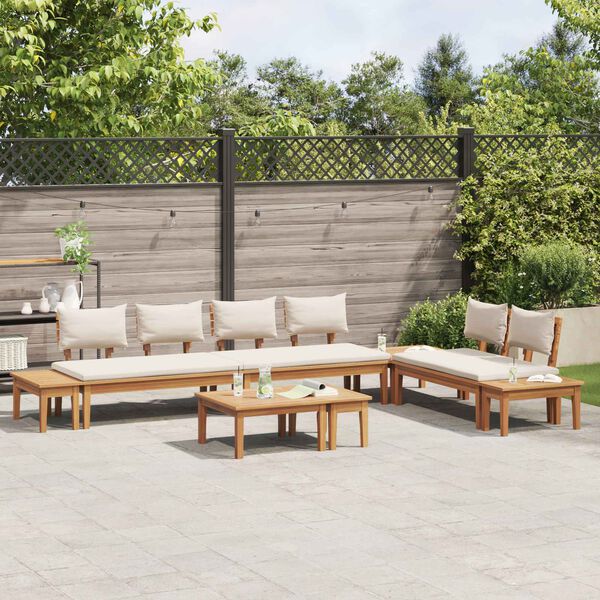 vidaXL Gartensofa-set 5 pcs Braun und Creme