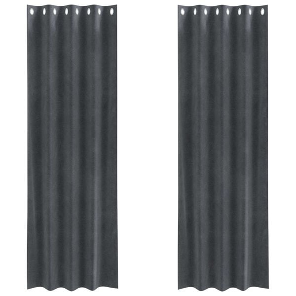 vidaXL Verdunkelungsvorh&auml;nge 2 pcs Hellgrau 140 x 260 cm Samt