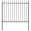 vidaXL Gartenzaun mit Speerspitze Stahl 181 x 150 cm Schwarz