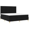 vidaXL LED Boxspringbett mit Matratze Schwarz 180 x 200 cm Stoff