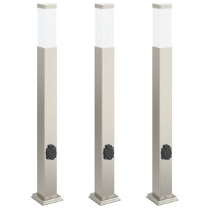 vidaXL Pollerleuchten mit Auslass 3 Stk. 80 cm Edelstahl IP44