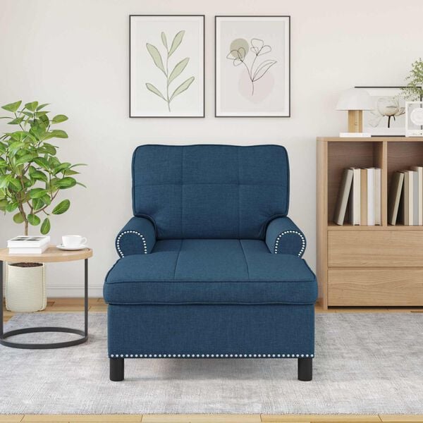 vidaXL Lounge-Liege mit Kissen Blau 91 x 157 x 91 cm Stoff