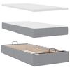 vidaXL Ottoman-Bett mit Matratzen & LEDs Hellgrau 200x200 cm Stoff