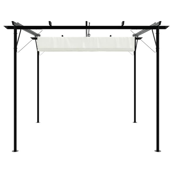 vidaXL Pergola mit Versenkbarem Dach Cremeweiß 3x3 m Stahl