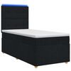 vidaXL Boxspringbett mit Matratze Schwarz 90 x 190 cm Stoff