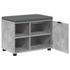 vidaXL Flurbank mit Kissen mit Regal mit T&uuml;r Betongrau 60 x 38 x 46 cm