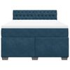 vidaXL Boxspringbett mit Matratze Dunkelblau 140x190 cm Samt