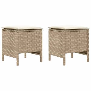 vidaXL 2 stk. Garten-Fu&szlig;hocker PE-Rattan Beige und Creme
