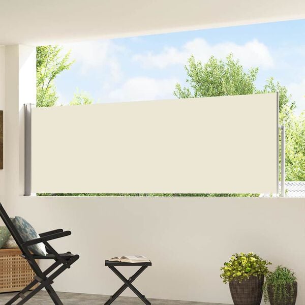 vidaXL Ausziehbare Seitenmarkise 100&times;500 cm Creme