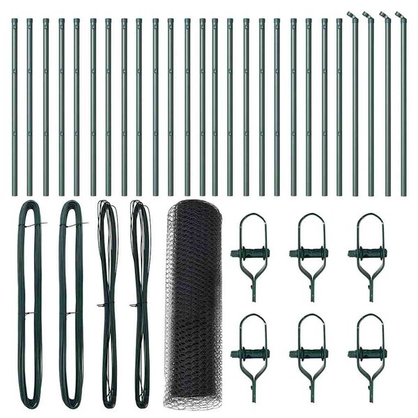 vidaXL Zaunpfosten Grau 50 x 0,6 m (13 mm Maschenweite) Stahl und PVC