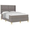 vidaXL Boxspringbett mit Matratze Taupe 160 x 200 cm Stoff