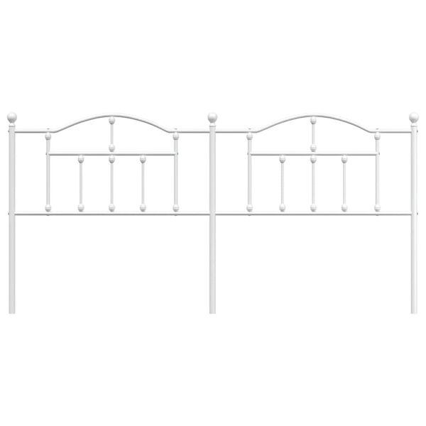 vidaXL Ersatz-Kopfteil Metall Wei&szlig; 193 cm