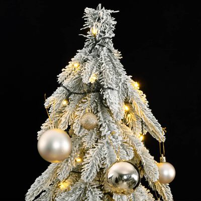 vidaXL Künstlicher Weihnachtsbaum 300 LEDs & Kugeln Beschneit 210 cm