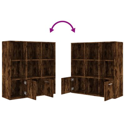 vidaXL Boekenkast 98x30x98 cm spaanplaat wit en sonoma eikenkleurig | Leen Bakker