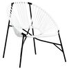 vidaXL Gartenstuhl in Ei-Form Schwarz und Wei&szlig; Poly Rattan