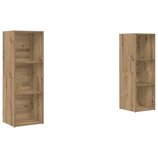 vidaXL TV-Schrankset Wandmontiert 2 pcs Artisan-Eiche 107 x 35 x 37 cm