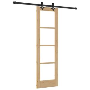 vidaXL Schiebet&uuml;r ORKDAL Nat&uuml;rlich und Schwarz 61 x 198,5 cm