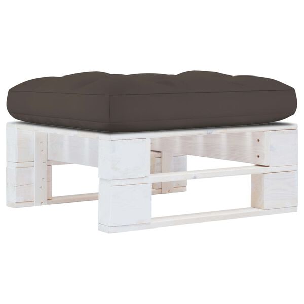 vidaXL Outdoor-Ottomane Paletten Impr&auml;gniertes Kiefernholz Wei&szlig;