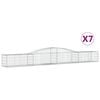 vidaXL Gabionen mit Hochbogen 7 Stk. 400x50x40/60cm Verzinktes Eisen