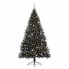 vidaXL K&uuml;nstlicher vorbeleuchteter Weihnachtsbaum Schwarz 240 cm PVC