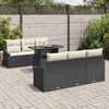 vidaXL Garten-Sofa-Set 7 pcs Schwarz und Creme 100 x 55 x 73 cm