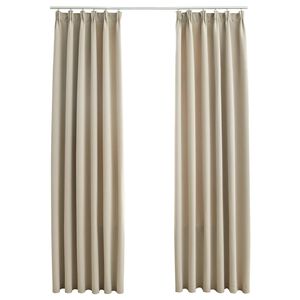 vidaXL Verdunkelungsvorh&auml;nge mit Haken 2 Stk. Beige 140x175cm