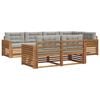 vidaXL Outdoor-Sofagarnitur mit Kissen 7 pcs Nat&uuml;rlich und Hellgrau