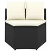 vidaXL 7-tlg. Garten-Sofagarnitur mit Auflagen Poly Rattan Schwarz