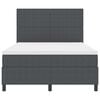 vidaXL Boxspringbett Dunkelgrau und Wei&szlig; 203 x 144 x 128 cm Cordstoff
