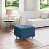 vidaXL Knopf Hocker mit Kissen Blau 60 x 60 x 45 cm Stoff