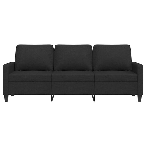 vidaXL 3-Sitzer-Sofa Schwarz 180 cm Stoff