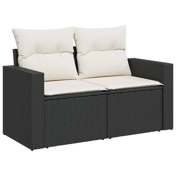 vidaXL Gartensofa-set 13 pcs Schwarz Poly-Rattan