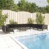 vidaXL 11-tlg. Garten-Lounge-Set mit Kissen Poly Rattan Dunkelgrau