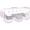 vidaXL 8-tlg. Garten-Sofagarnitur mit Kissen Beige Poly Rattan