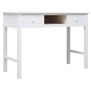 vidaXL Schreibtisch Wei&szlig; 108x45x76 cm Massivholz Paulownia