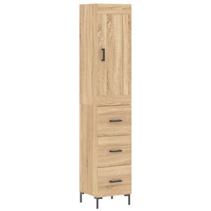 vidaXL Highboard Sonoma-Eiche 34,5x34x180 cm Holzwerkstoff